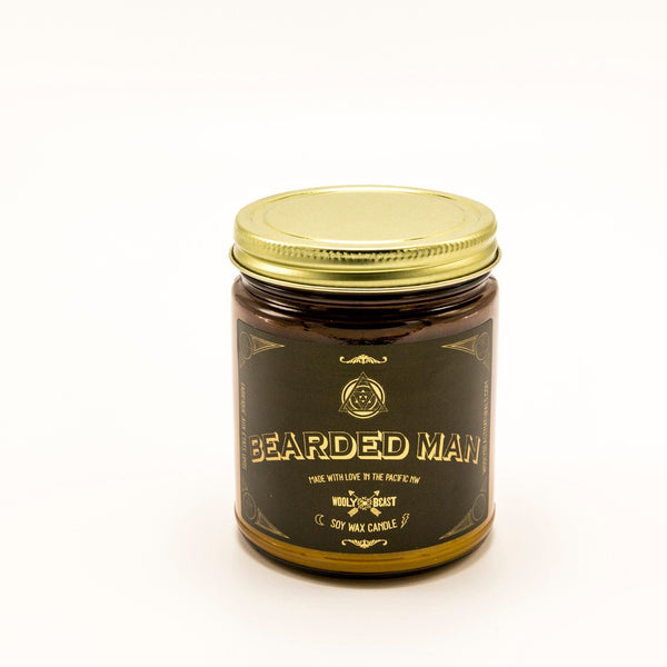 BEARDED MAN Soy Candle | Cedarwood + Cinnamon Candle Wooly Beast Naturals