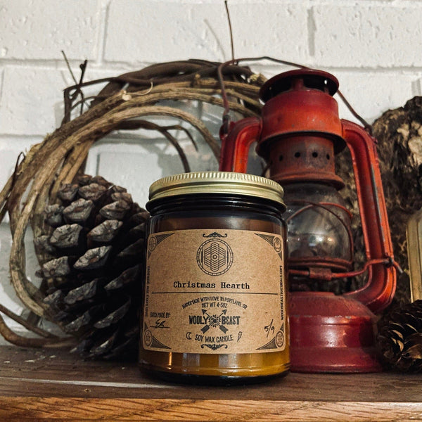 Christmas Hearth Soy Candle | Citrus, Cinnamon, Clove Candle Wooly Beast Naturals