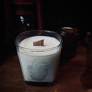 Heart Soy Candle - Rocks Glass laser etched Candle Wooly Beast Naturals