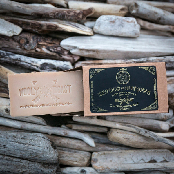 TATTOOS & CUTOFFS Natural Soap | Coconut and Vanilla Soap Wooly Beast Naturals