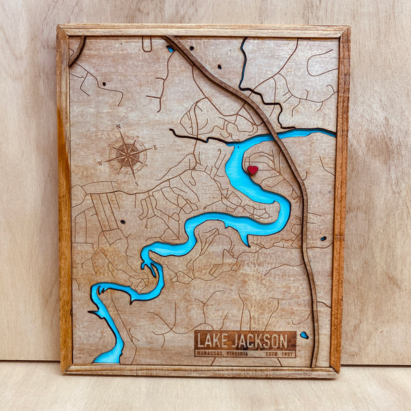 Lake Jackson Map - Personalized Wall Art