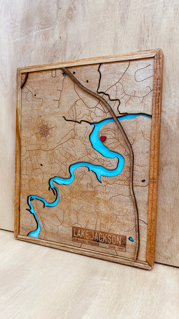 Lake Jackson Map - Personalized Wall Art