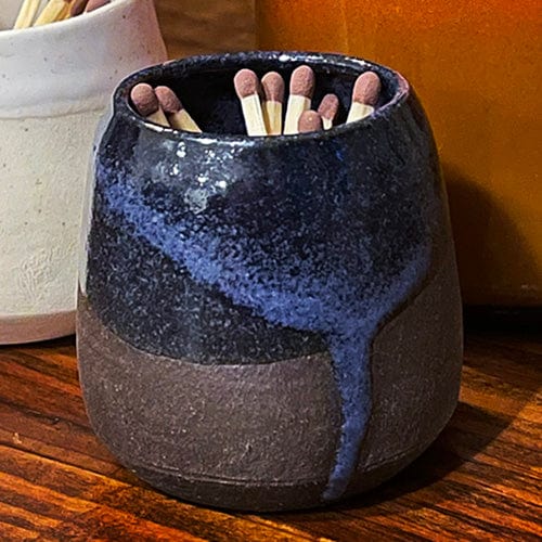 Ceramic Matchstick Holder Candle & Oil Warmers Wooly Beast Naturals Blue 