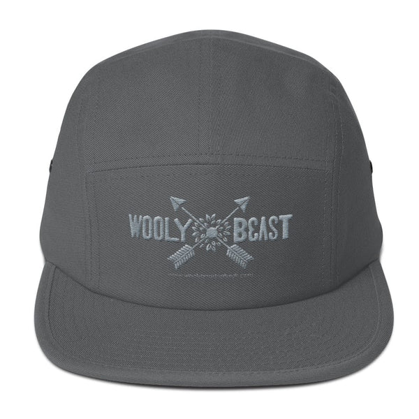 Wooly Beast logo 5 Panel Camper Hat Hats Wooly Beast Naturals Charcoal gray 